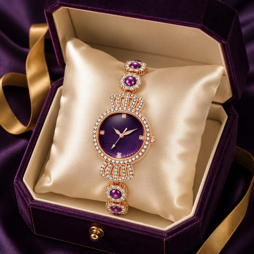 Luxury Women's Lucky Four-Leaf Clover Emerald Green Dial Bracelet Watch | Rose Gold Rhinestone Halo Jewelry Quartz Watch — photo 2
