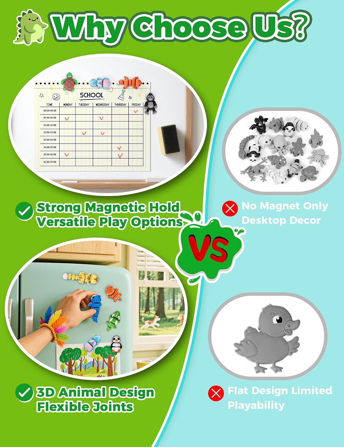 3D Printed Jointed Animal Magnetic Toys ,15pcs Mini 3D Printed Animals, Animal Refrigerator Magnets Gifts for Adults Kids Boy Girl 3-5 5-7 8-12 — photo 5
