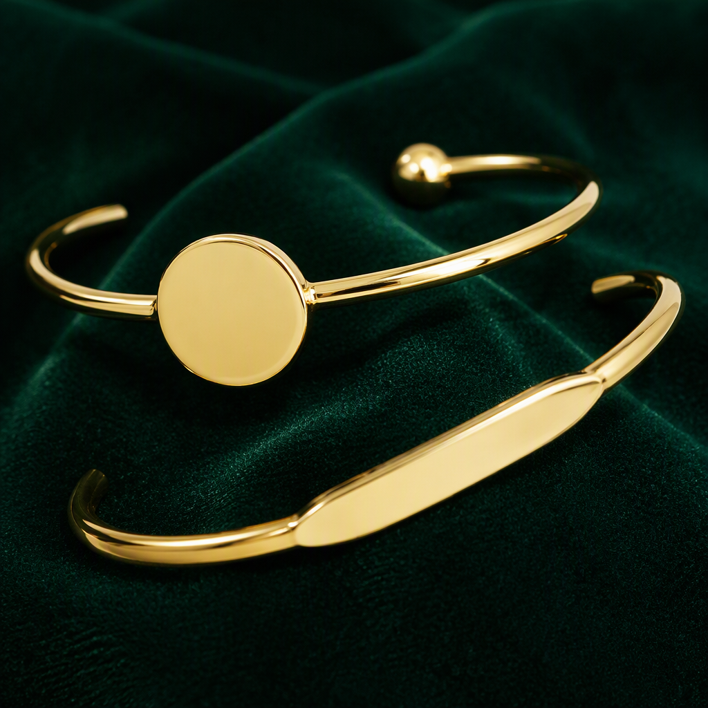 Women's Minimalist Open Cuff Bangle Bracelet Set | Layered Twisted Rope Knot Geometric Disc Stacking Bangles (Gold / Silver 5-Piece Set) — photo 4