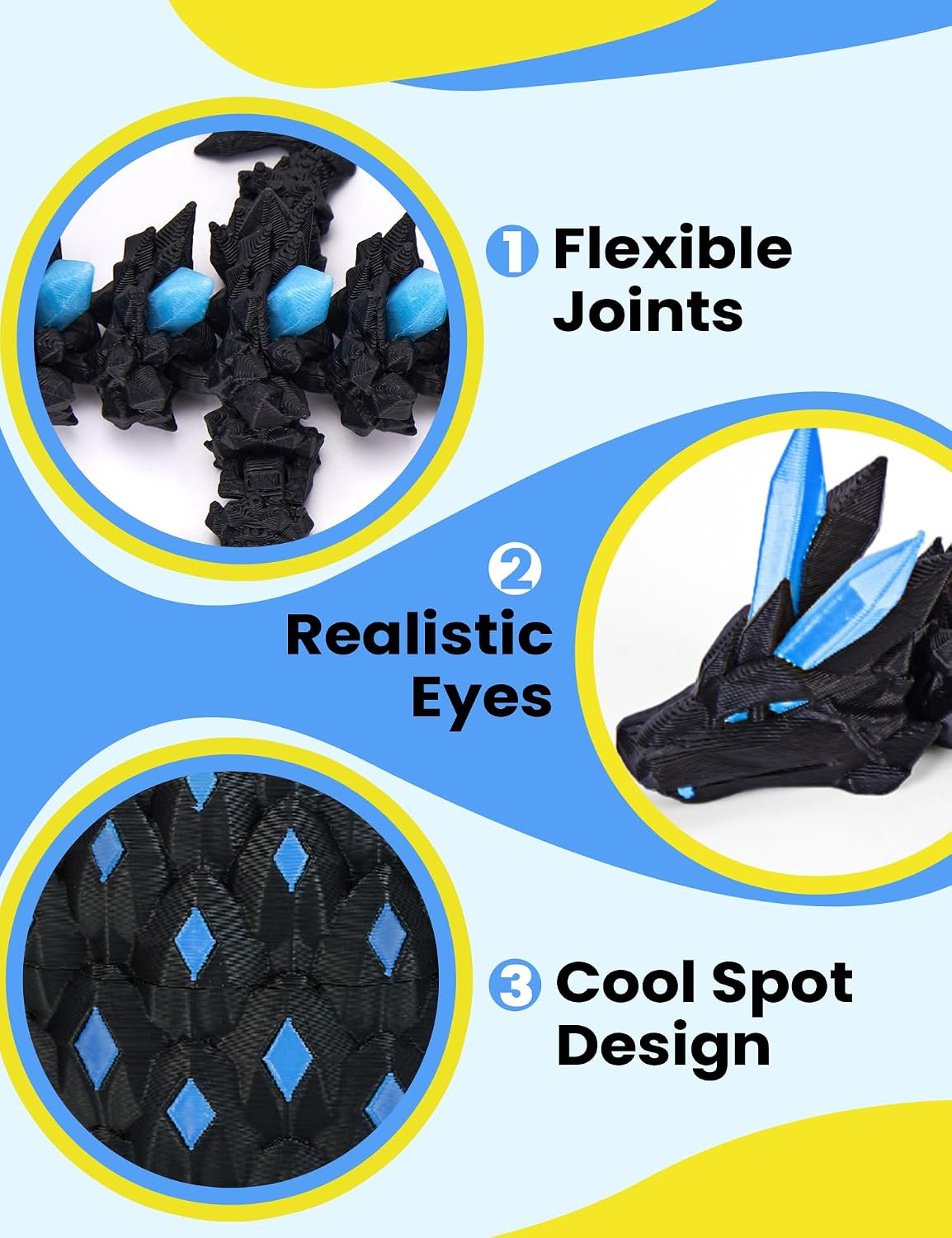 3D Printed Dragon Eggs Glow in The Dark Dragon Eggs with Dragon Toy 3D Printed Animals for Goodie Bag Fillers Pinata Stuffers for Kids Teens Treasure โ photo 4