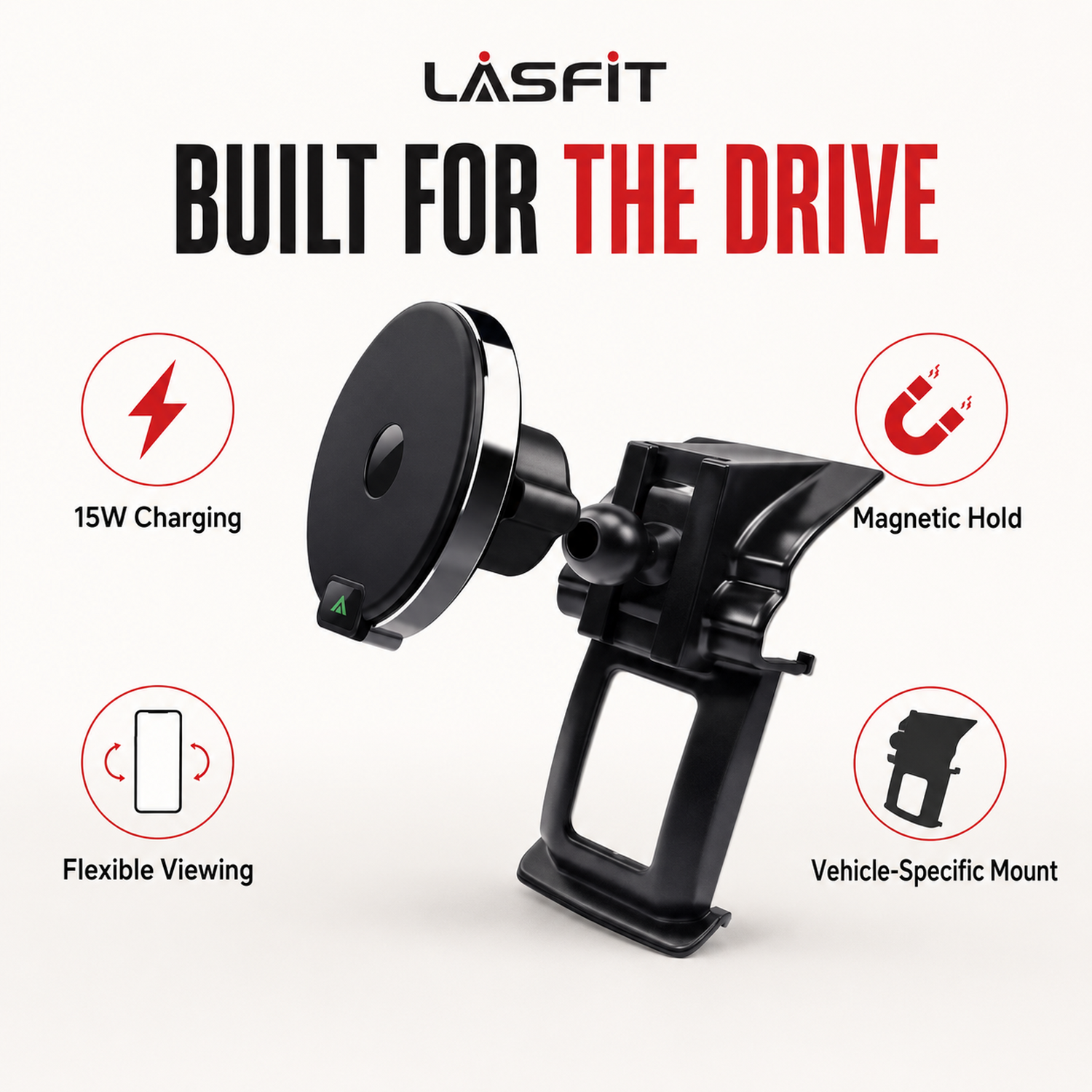 LASFIT 15W Magnetic Wireless Car Charger with Vehicle-Specific Phone Mount — photo 6