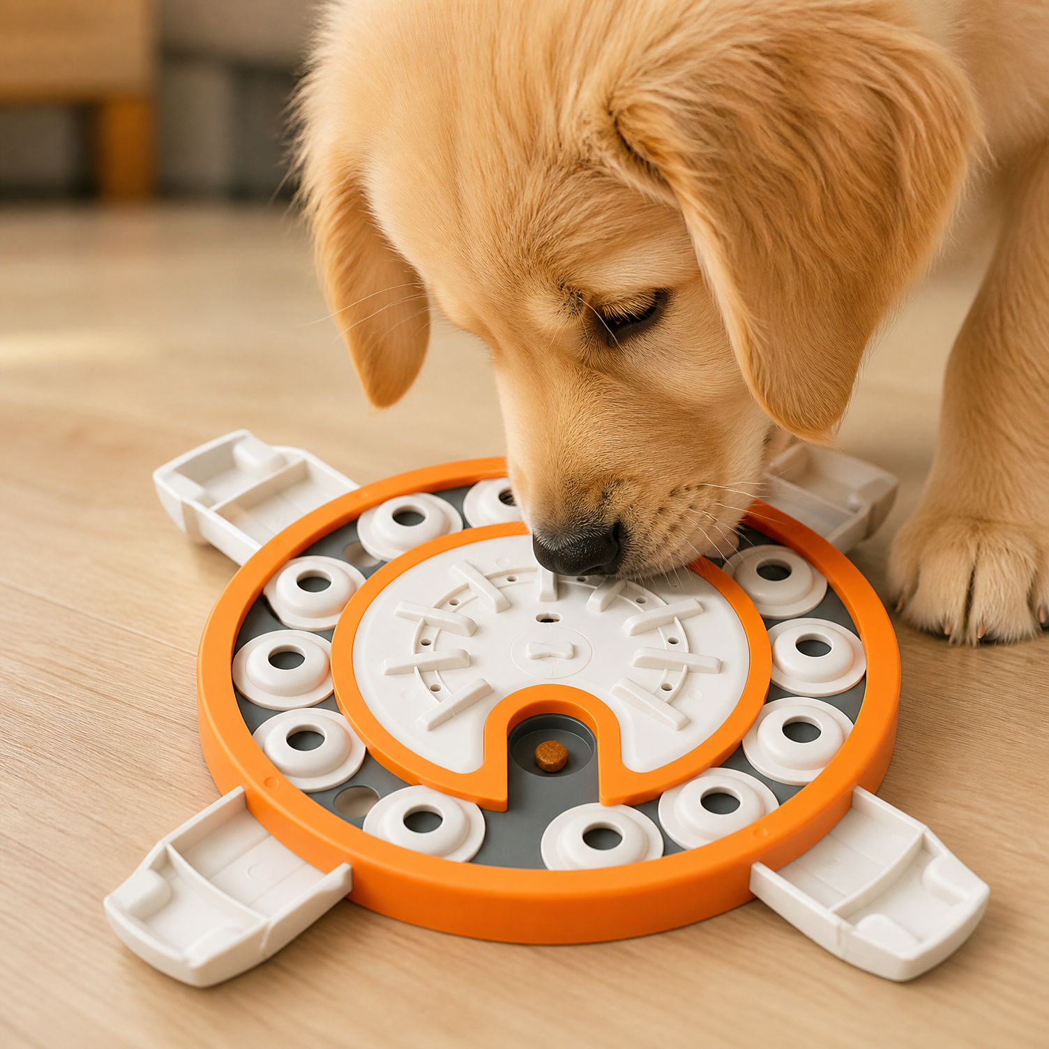 Dog Puzzle Feeder Toy, Slow Feeding Interactive IQ Treat Dispenser for Dogs & Puppies, Brain Training Enrichment Game