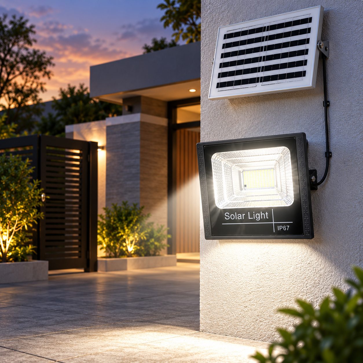 SL-67 100W Solar Flood Light with 3500mAh 32650 Lithium Battery – IP67 Waterproof — photo 2