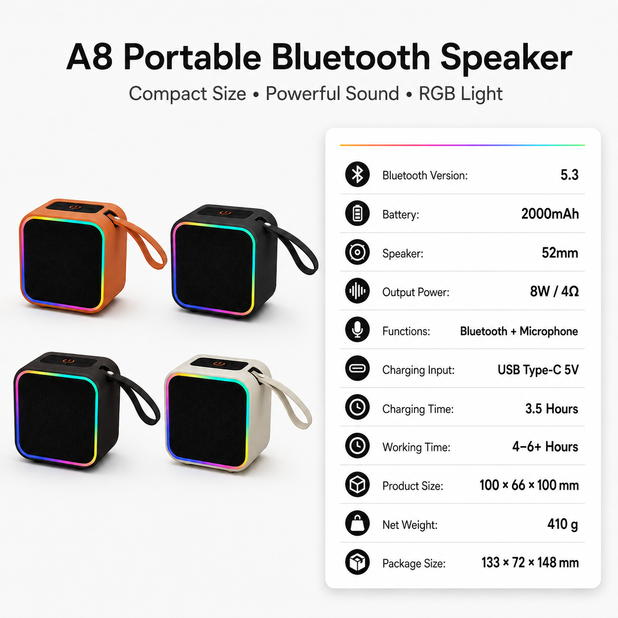 Bluetooth Portable Speaker A8 — photo 6