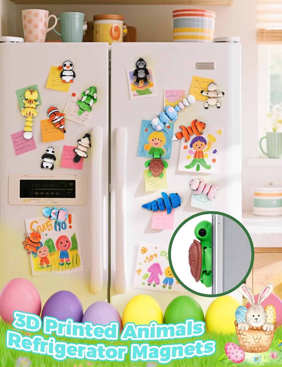 3D Printed Jointed Animal Magnetic Toys ,15pcs Mini 3D Printed Animals, Animal Refrigerator Magnets Gifts for Adults Kids Boy Girl 3-5 5-7 8-12 — photo 3