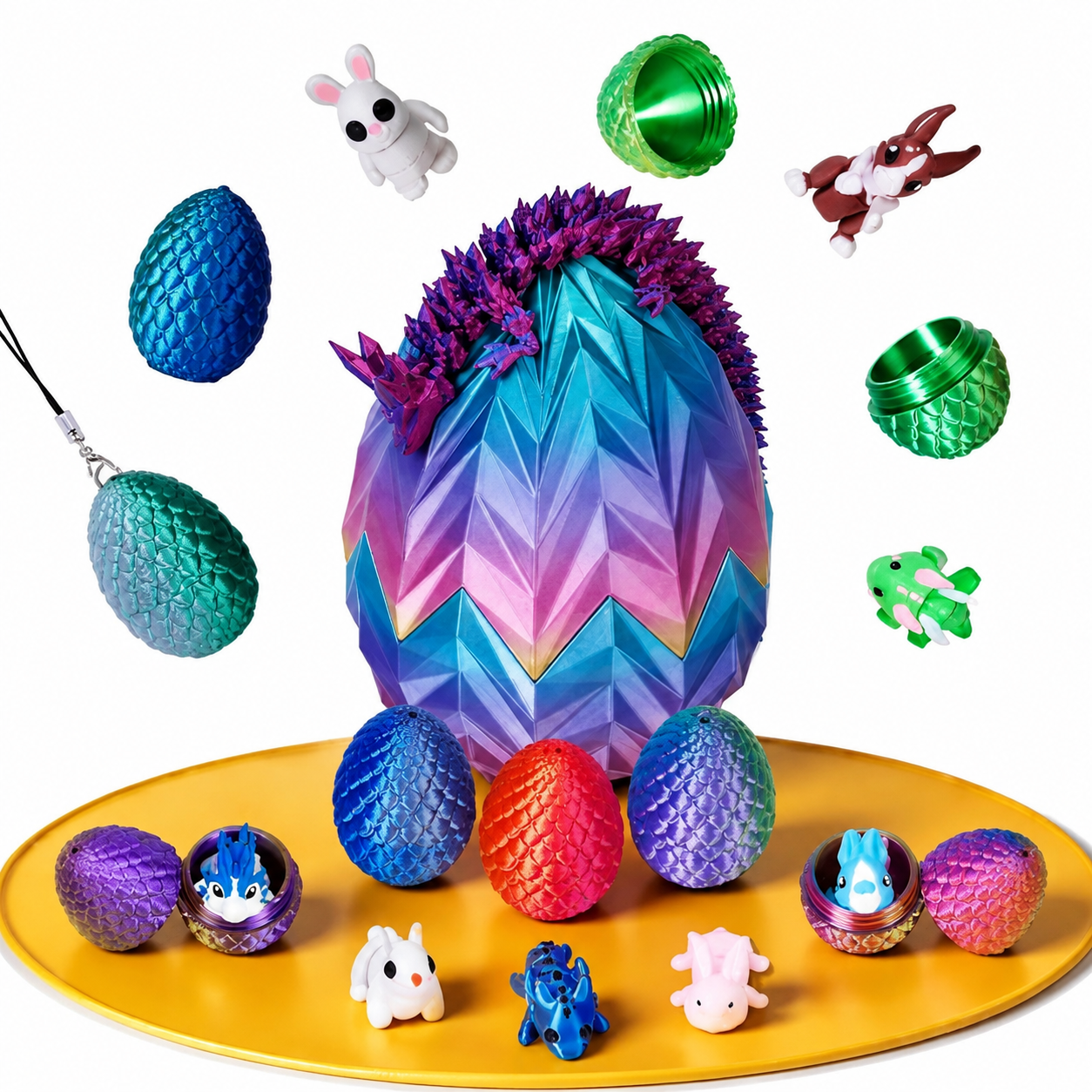 3D Printed Dragon Egg Toy – Hatchable Articulated Dragon Figure Surprise Gift