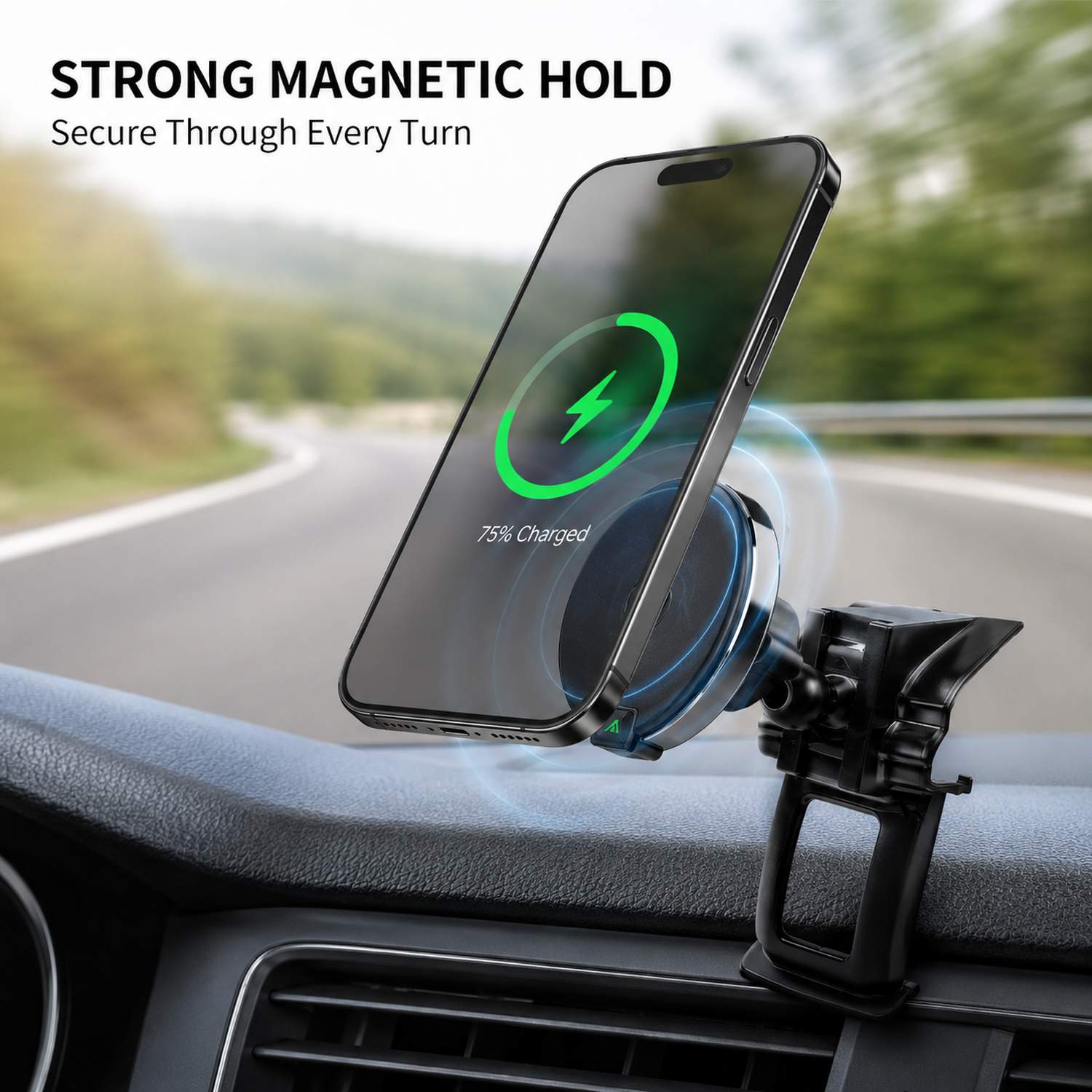 LASFIT 15W Magnetic Wireless Car Charger with Vehicle-Specific Phone Mount — photo 3