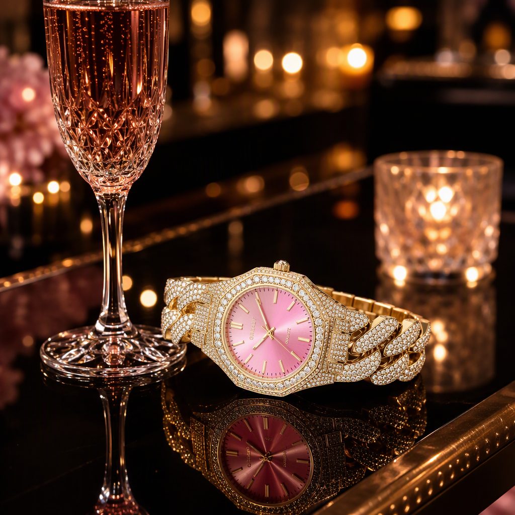 Luxury Full Iced-Out Pavé Rhinestone Octagonal Watch | Heavy Miami Cuban Link Chain Quartz Watch — photo 7