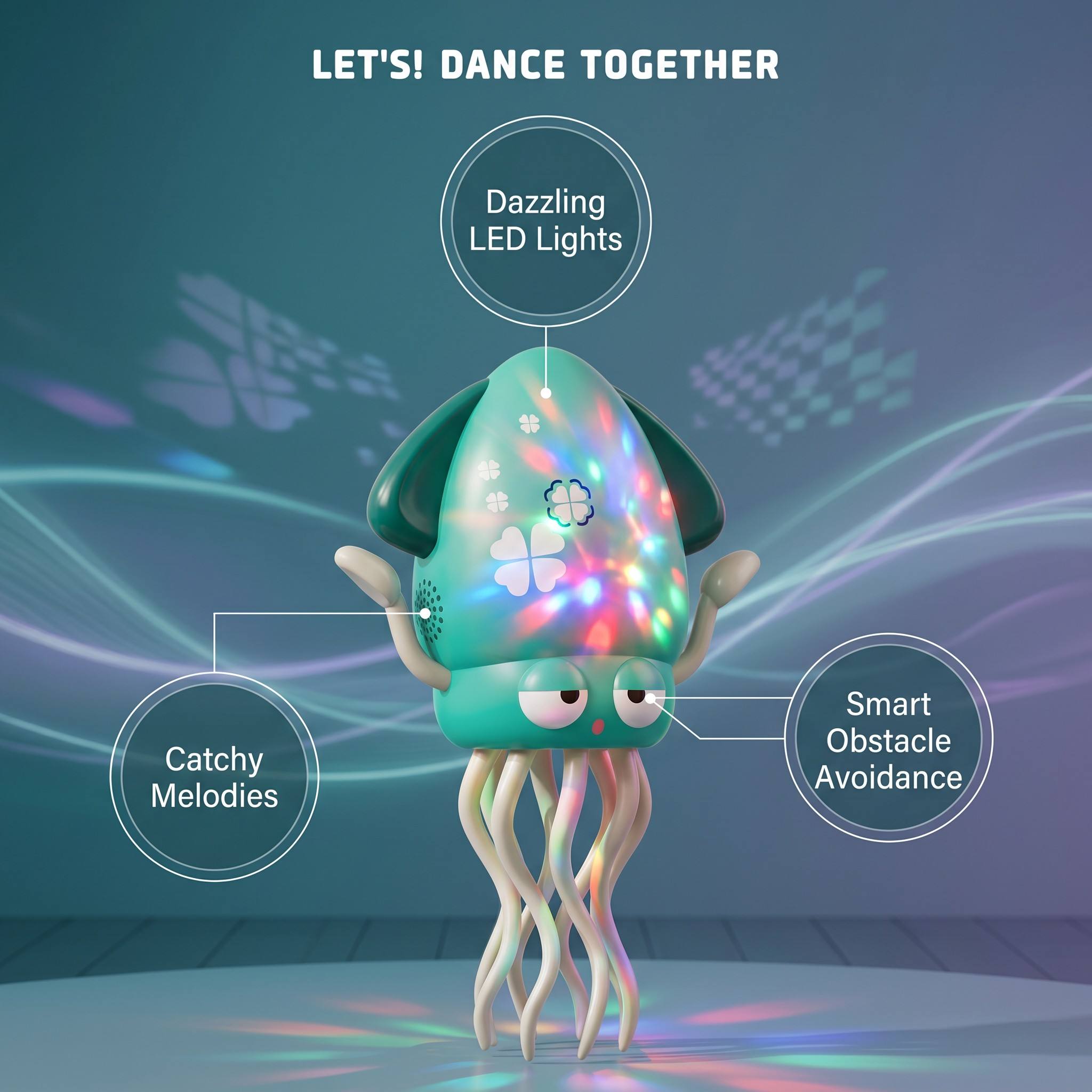 3-Pack Electric Dancing Octopus Toys with Colorful Lights & Music – Interactive Musical Squid Toys for Kids — photo 3