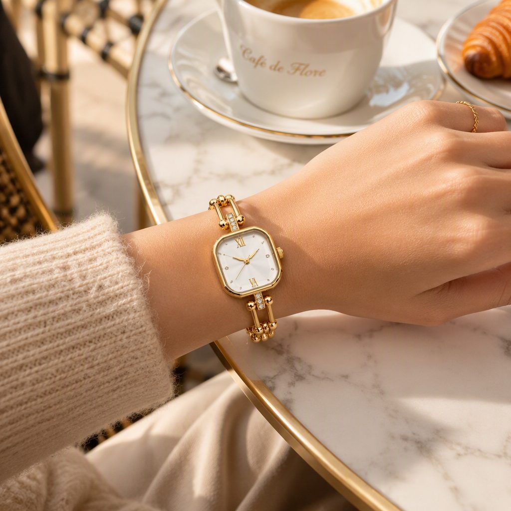 Vintage U-Link Chain Bracelet Watch for Women - Diamond Lug Octagonal Cushion Dial Luxury Fashion Jewelry Timepiece (3 Colors) — photo 2